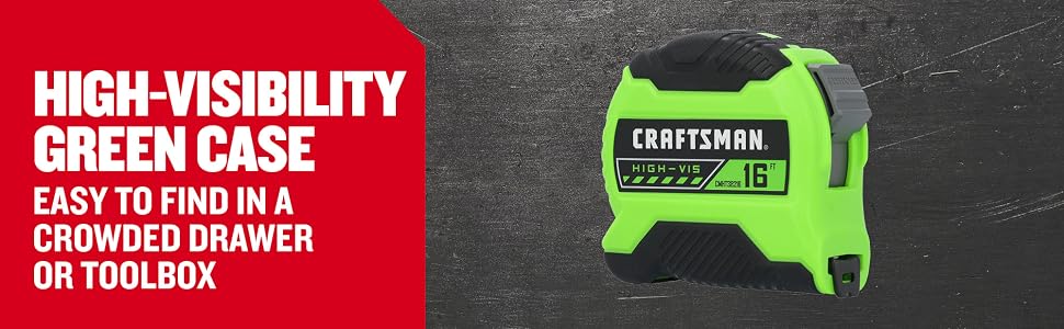 high visibility green case easy to find in a crowded drawer or toolbox