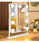 YEKKOPT Vanity Mirror with Lights,Lighted Makeup Mirror with 9 LED Bulbs, Light Up Makeup Mirror ...
