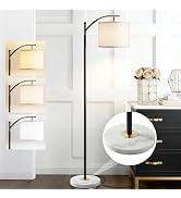 Floor Lamp for Living Room with Marble Base, Modern Standing Lamp with 3 Color Temperatures Bulb ...