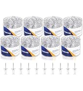 DANRONG 1600 PCS Clear Push Pins, Standard Thumb Tacks for Bulletin Board, Steel Point and Clear ...