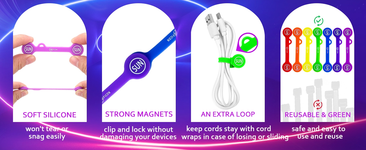 magnetic cable clips cord organizer