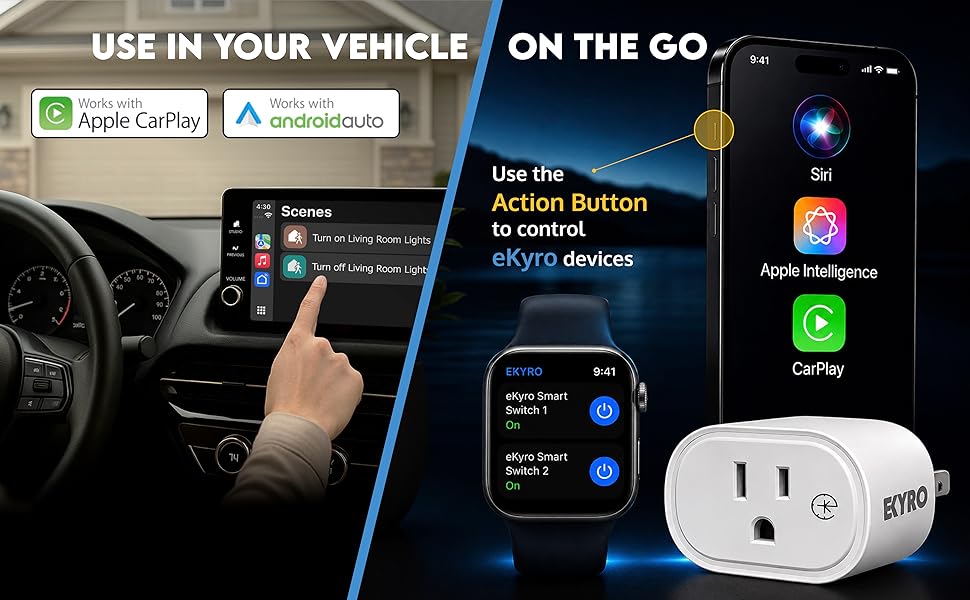 Use with CarPlay, Android Auto or the iOS Action Button