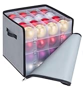 BALEINE Christmas Ornament Storage Box with Dividers, Premium Holiday Ornaments Storage Container...