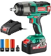 Cordless Impact Wrench 18V Max, HYCHIKA 260 Ft-lbs Max Torque Impact Wrench, 1/2" Metal Chuck, 4....