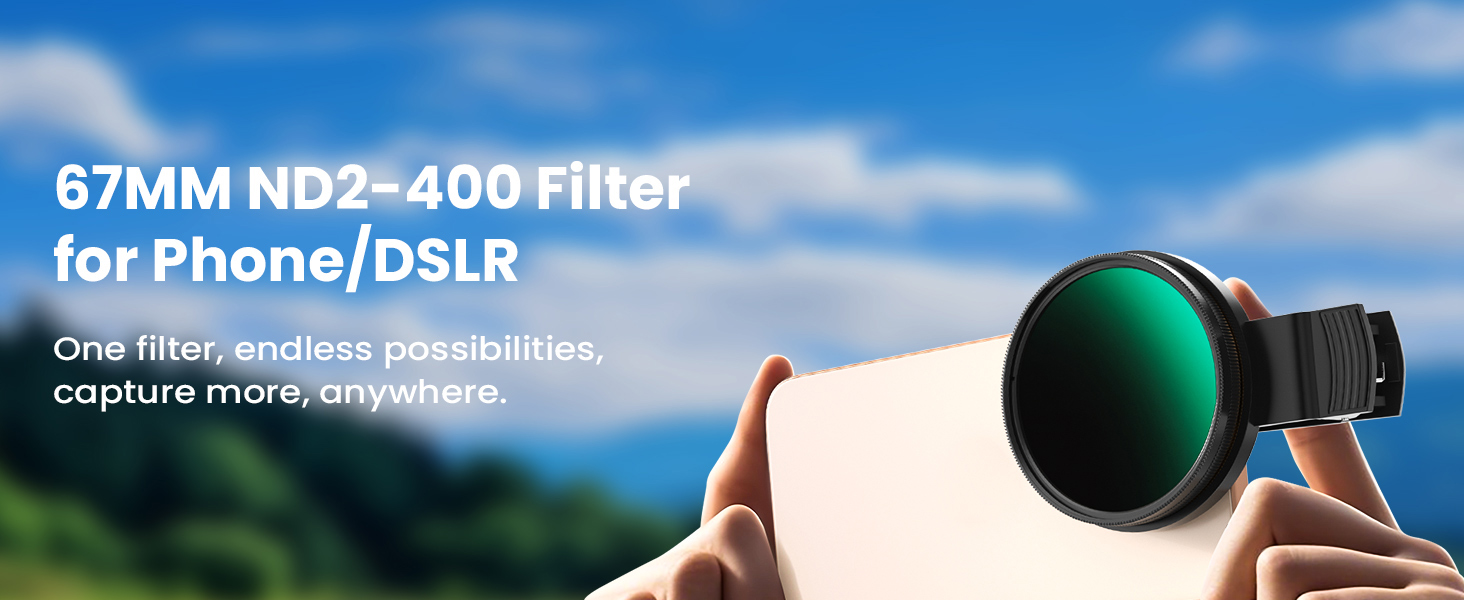 67mm Variable ND2-400 Filter for Phone/DSLR