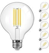TJOY G25 Edison Globe Light Bulbs, LED Vanity Light Bulb for Bathroom, 60W Equivalent, 2700K Warm...