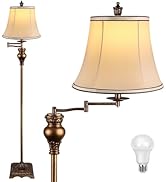 PARTPHONER Vintage Floor Lamps for Living Room,Traditional 350° Adjustable Swing Arm Farmhouse Fl...