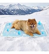 YQLKYMLO Cooling Mat for Small Dog, Waterpoof Q-Max>0.5 Breathable Cold Crate Pad for Puppy Cat, ...
