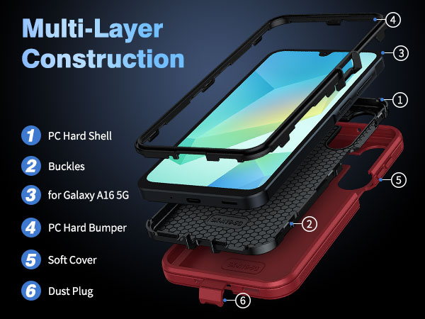 samsung galaxy a16 case heavy duty drop impact resistant