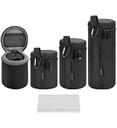 ARVOK Camera Lens Case, Water Resistant Protective Pouch for DSLR Camera, 4 Size Thick Bag for Ni...