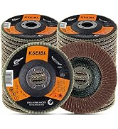 KSEIBI 686064 Aluminum Oxide 4 1/2 Inch Auto Body Flap Disc Sanding Grinding Wheel 10 Pack (Mixed...