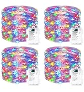 4 Pack Fairy Lights Battery Operated - 16.4ft 50 LED Starry Fairy Lights , 8 Modes Waterproof wit...