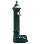Linton Cast Iron Outdoor Water Column with Faucet, Freestanding Floor Mounted Hydrant Water Tap, ...