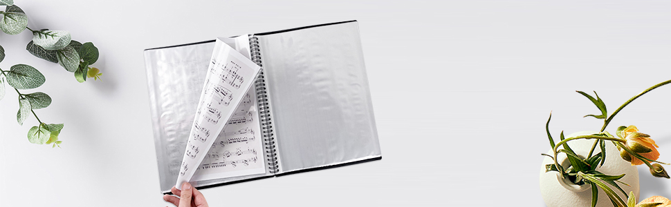 binder with plastic sleeves