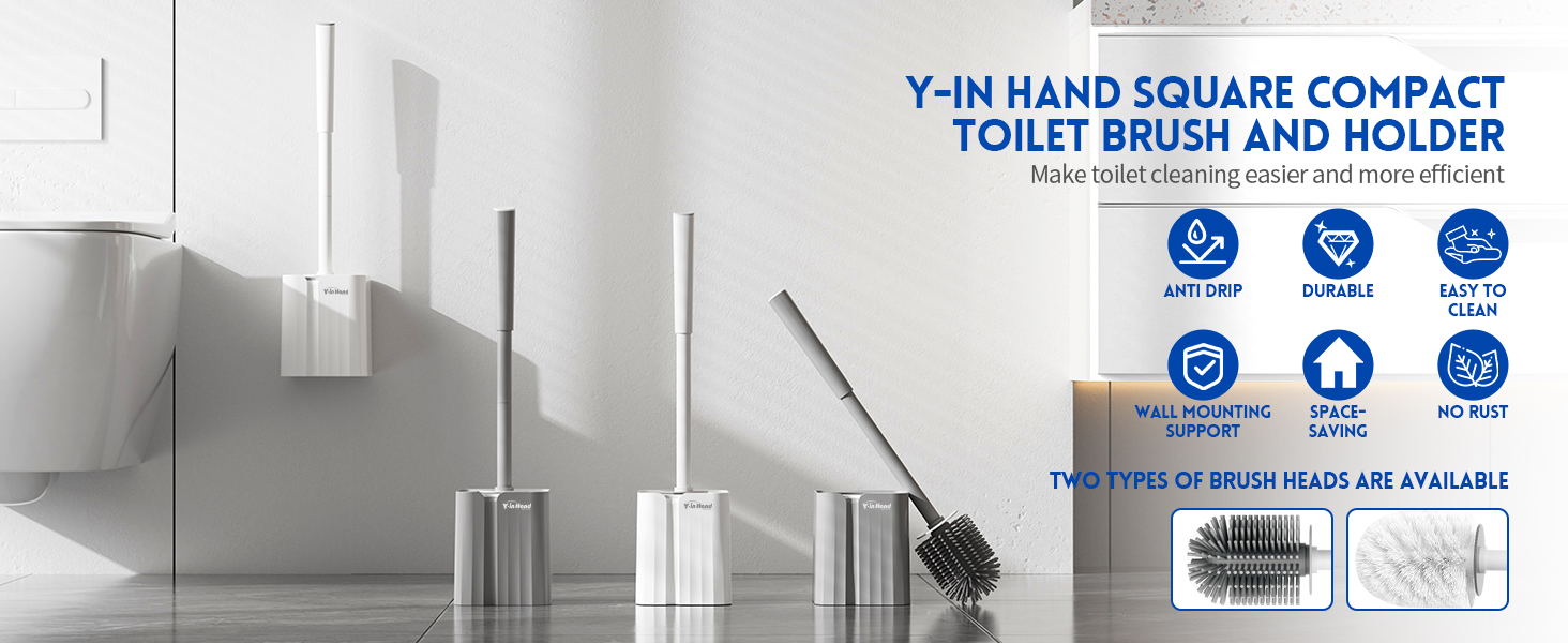 Toilet Brush with Replaceable Brush Heads