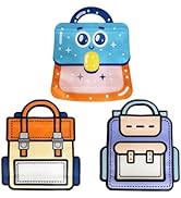 PABCK 30 Pack Plastic Gift Bags Cartoon Goodie Bags 7.09x8.27 inch Backpack-shaped Candy Packagin...