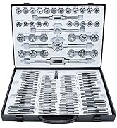 GMTOOLS 110PCS Tap and Die Set, Metric Size Standard Threading Tool Set M2-M18 with Adjustable Ha...