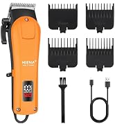 HIENA PRO Electric Hair Clipper & Trimmer for Men, Professional Cordless Barber Clipper with LED ...