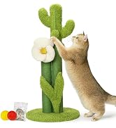 Happi N Pets 33" Tall Cactus Cat Scratching Post for Large Indoor Cats, Heavy Duty Double Scratch...