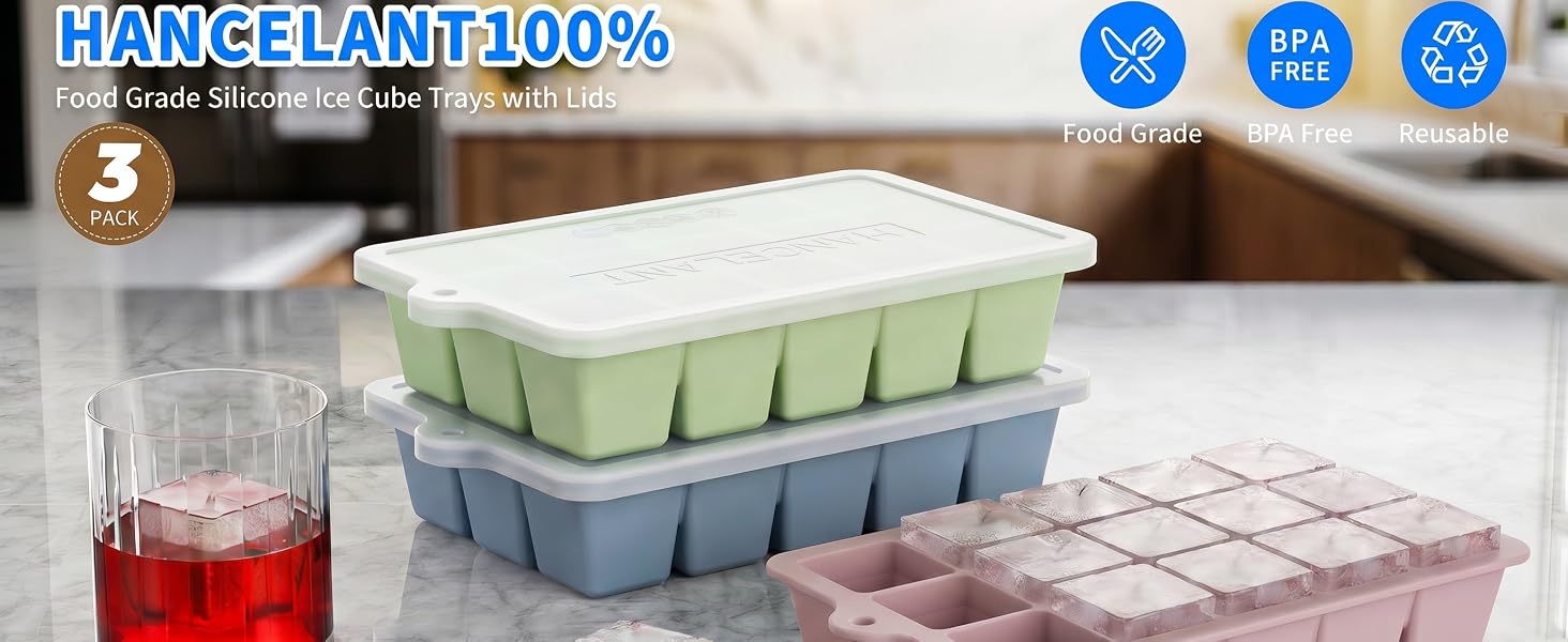 ice trays for freezer with lid