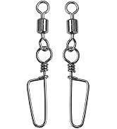 AMYSPORTS High Strength Fishing Snaps Freshwater Saltwater Duty Snap Swivels Steel Lure Connector...