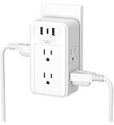 BN-LINK Multi Plug Outlet, 6 Wall Outlet Extender with 3 USB Charging Ports (1 USB C) Total 3.4A,...
