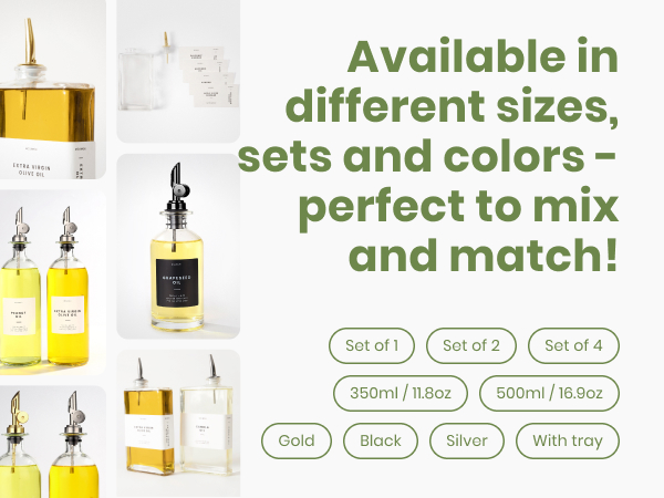 Premium Olive Oil Dispenser Bottles for Kitchen