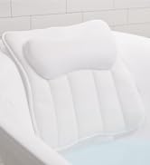 GORILLA GRIP Bath Pillow for Tub, 6 Strong Suction Cups, 4D Mesh FlexComfort Headrest for Neck, H...
