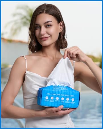 Disposable Face Towels,Ultra Thick Towelettes,Makeup Remover,Facial Cleansing Wipes,Washcloth,Napkin