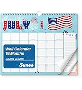 SUNEE 2026-2027 Calendar - 18 Months Wall Calendar Jul. 2026 - Dec. 2027, 14.5"x11.5" Big Grid Ha...