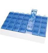 Apex Large 7 Day Weekly Pill Organizer - Weekly Pill Organizer, 4 Times a Day, Easy-Open, Organiz...