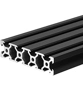 uxcell V Slot 2080 Aluminum Extrusion Profile European Standard 400mm x 80mm Anodized Black Linea...