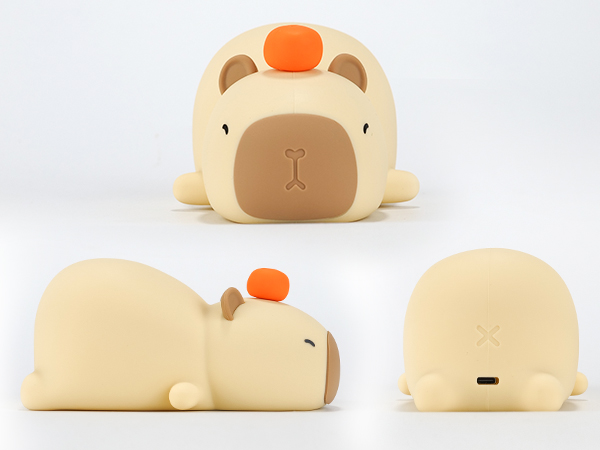 cute night lights, funny lamps, animal light, squishy light up animal, capybara nightlight
