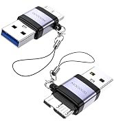 MOGOOD USB Male to Micro B Male Adapter, Micro B to USB Male Adaptor, USB3.0 Male to Micro B Data...
