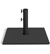 Helios&Hestia 40lbs Heavy Duty Square Outdoor Patio Umbrella Base, Steel Plate Stand Weight with ...