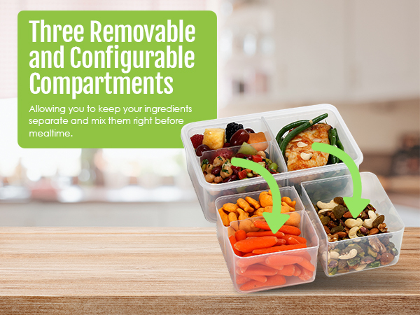 portion control containers food storage containers with lids caja de almuerzo compartimentos