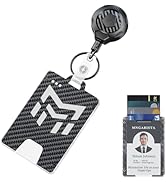 MNGARISTA Retractable Badge Holder, Heavy Duty Badge Reel Keychain with Belt Clip, 3K Carbon Fibe...