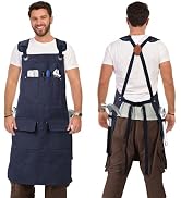 DILLMAN Woodworking Apron for Men Shop Apron Thick Canvas Work Apron with Tool Pockets