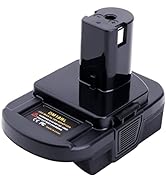Lasica Battery Adapter w/USB Port Replacement for DeWalt/Milwaukee to Ryobi Battery Adapter Conve...