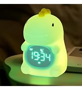 Kids Alarm Clock, Ok to Wake Clock for Kids, Toddlers Night Light Clock for Bedroom, Dinosaur Ala...