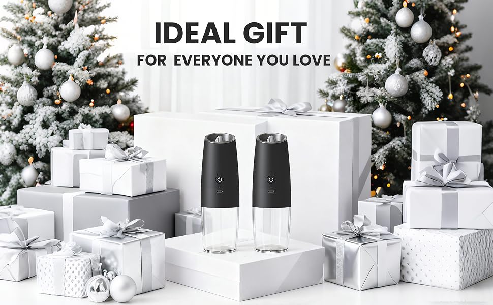 UNNEES Gravity Electric Pepper And Salt Grinder Set