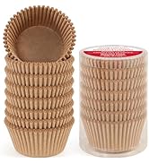 Standard Natural Cupcake Liners for Baking 200 Counts - Caperci Greaseproof Muffin Baking Cups fo...