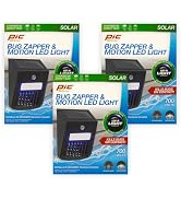 PIC 2-in-1 Solar Bug Zapper and Motion Sensor LED Light, Outdoor Electric Insect Killer, Mosquito...