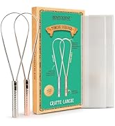 BENTODENT Tongue Scraper for Adults & Kids, Silver & Rose Gold, 100% Stainless Steel tongue scrap...
