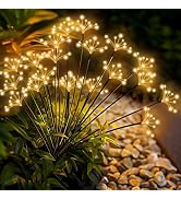 Slyuexu Solar Garden Lights 2 Pack Waterproof Swaying Starburst Light Solar Outdoor Lights for Ya...