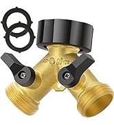 AUTOMAN Hose Splitter 2 Way | Brass Garden Hose Splitter | 100% Rustproof Water Hose Splitter wit...