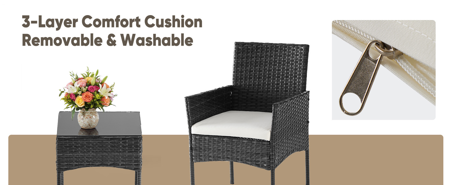 3 layer comfortable cushion removable washable