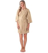Turquaz Linen Lightweight Thigh Length Robes For Women - Waffle Kimono Bridesmaids Robe - Summer ...