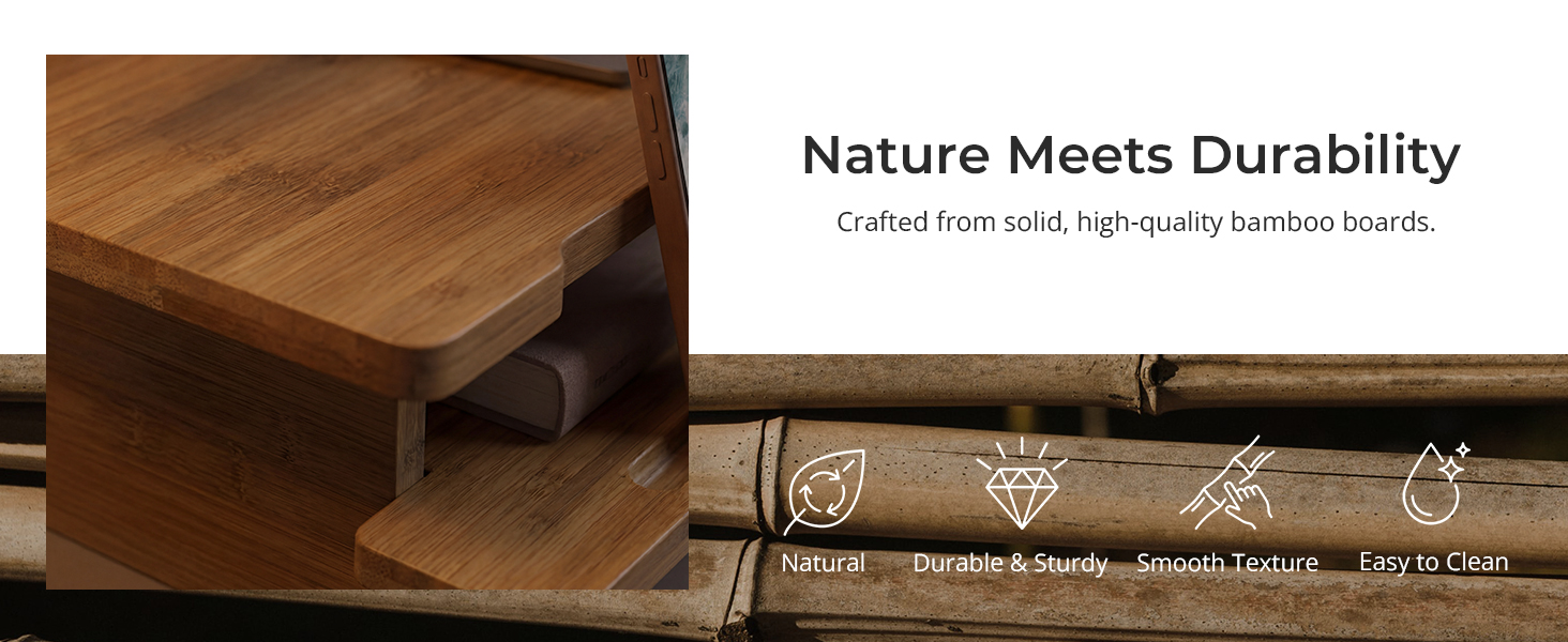 bamboo computer monitor stand for desk