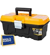 CANOPUS Plastic Toolbox, 13-inch Portable Plastic Tool Box with Metallic Clutch, Small Tool Box T...